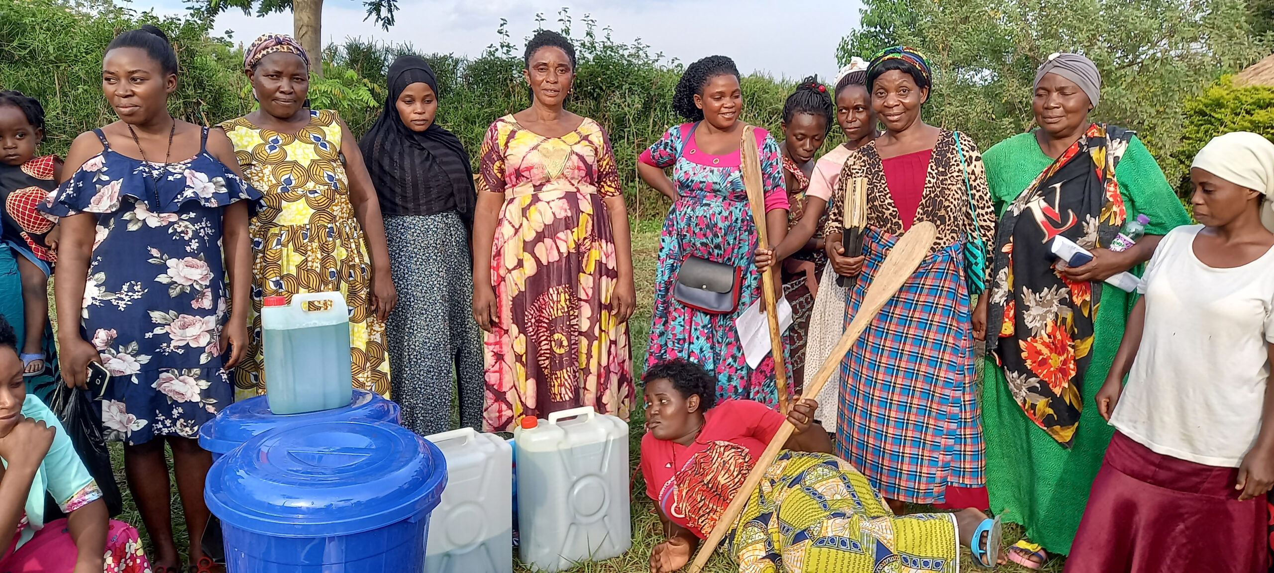 Women in soap-making training